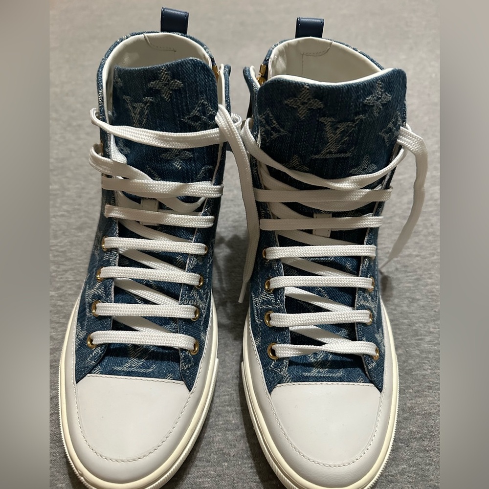 LOUIS VUITTON BLUE HI TOP SNEAKERS